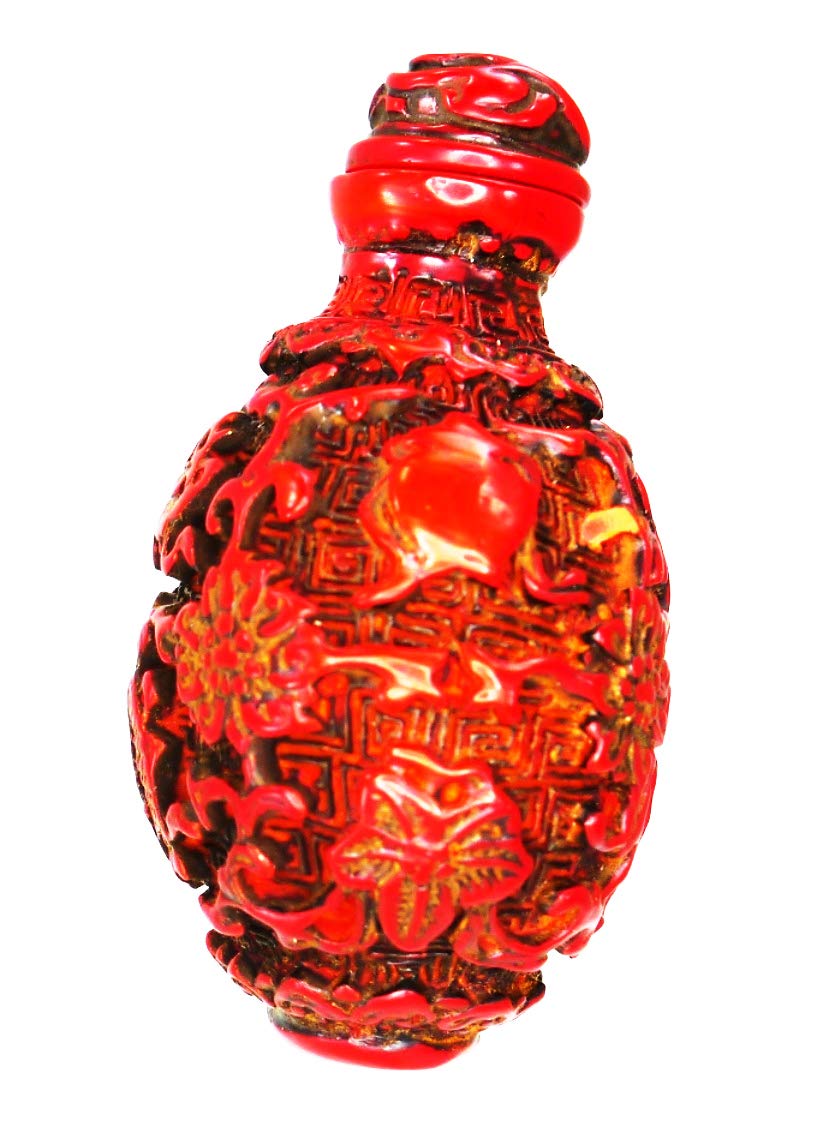 Amazon.co.jp: 鼻煙壺 堆朱八宝紋 中国伝統工芸品 スナッフ